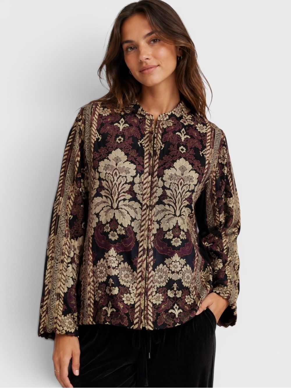 815 Citron Santa Monica Silk Brocade Blazer Jacket
